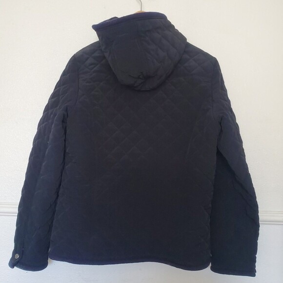 Esprit Womens Full Zip Jacket Coat Quilted Hooded Fleece Lined Black Sz Medium - Picture 6 of 16
